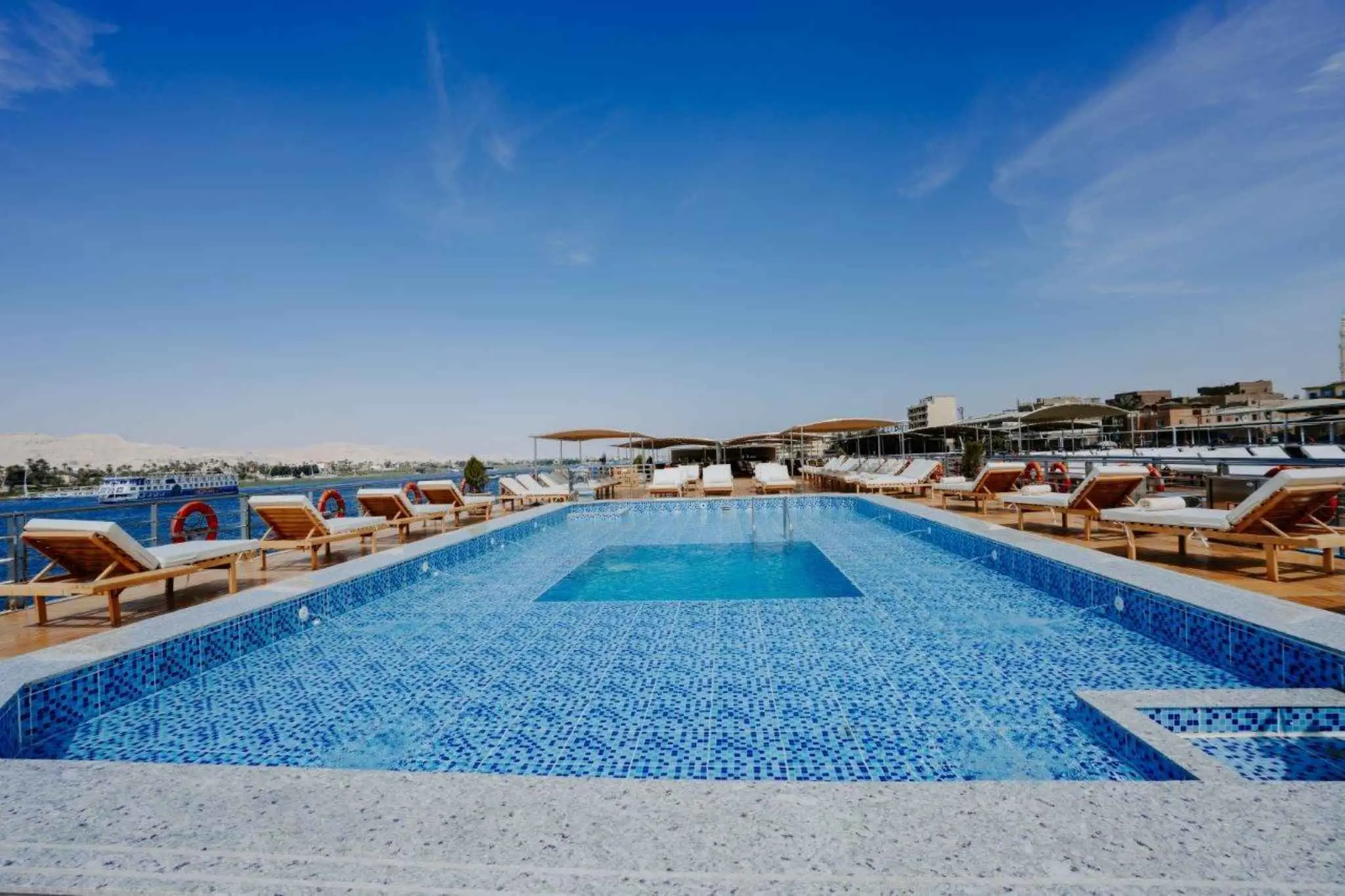 Sun deck of the MS Medea Nile Cruise Nile cruise